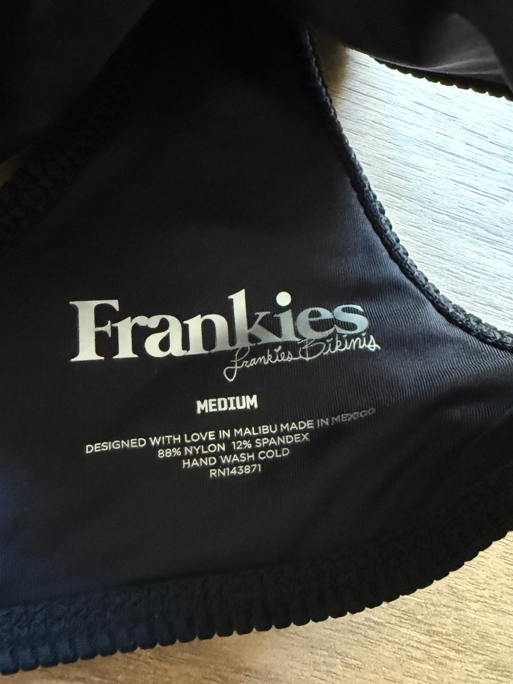Frankies BIKINIS Ribbed Cutout Black Bikini Top - Picture 3 of 3